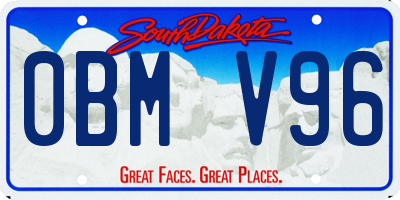 SD license plate 0BMV96