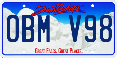 SD license plate 0BMV98