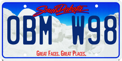SD license plate 0BMW98