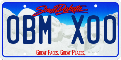 SD license plate 0BMX00