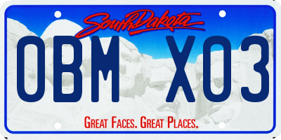 SD license plate 0BMX03