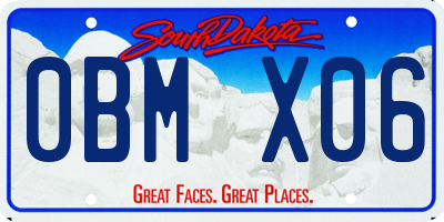 SD license plate 0BMX06