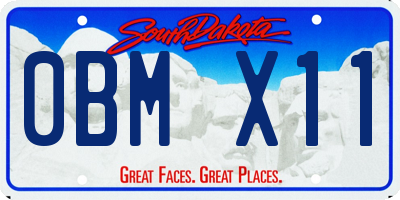 SD license plate 0BMX11