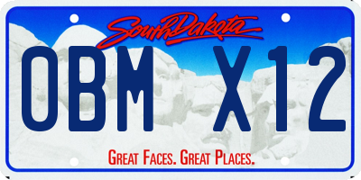 SD license plate 0BMX12