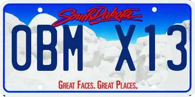 SD license plate 0BMX13