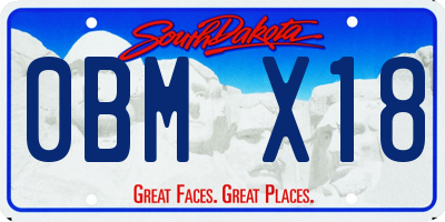 SD license plate 0BMX18
