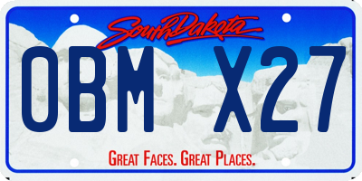 SD license plate 0BMX27