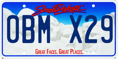 SD license plate 0BMX29