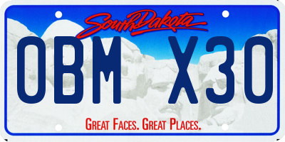 SD license plate 0BMX30