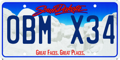 SD license plate 0BMX34
