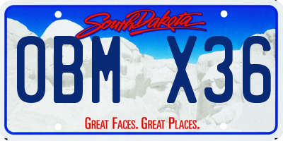 SD license plate 0BMX36