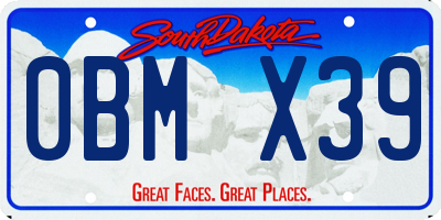 SD license plate 0BMX39