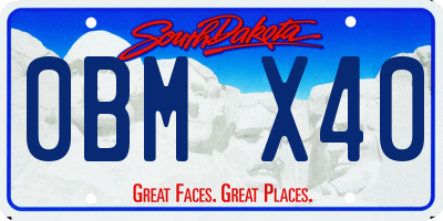 SD license plate 0BMX40