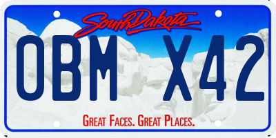 SD license plate 0BMX42