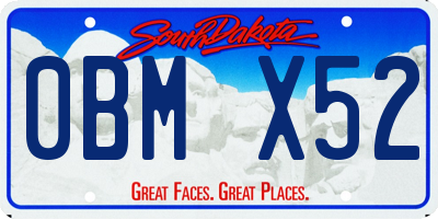 SD license plate 0BMX52