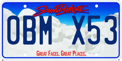 SD license plate 0BMX53