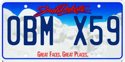 SD license plate 0BMX59