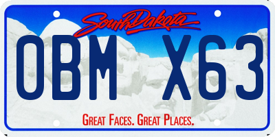 SD license plate 0BMX63