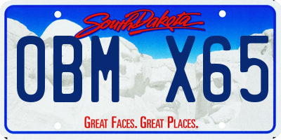 SD license plate 0BMX65