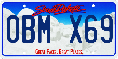 SD license plate 0BMX69