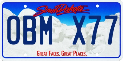 SD license plate 0BMX77