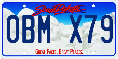 SD license plate 0BMX79