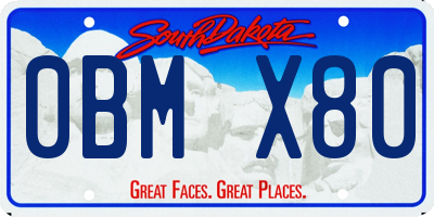 SD license plate 0BMX80