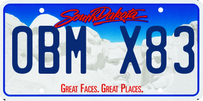 SD license plate 0BMX83