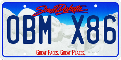 SD license plate 0BMX86
