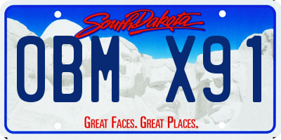 SD license plate 0BMX91