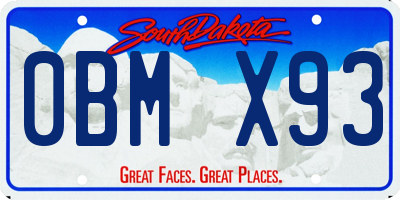 SD license plate 0BMX93