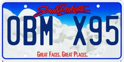 SD license plate 0BMX95