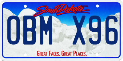SD license plate 0BMX96