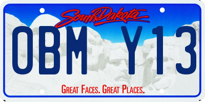 SD license plate 0BMY13