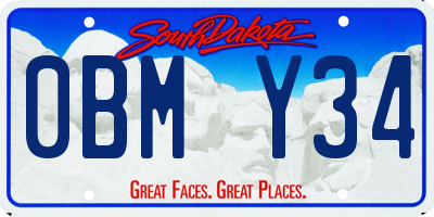SD license plate 0BMY34