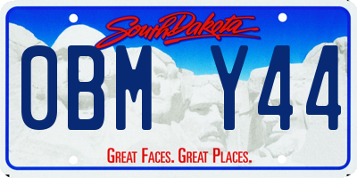 SD license plate 0BMY44