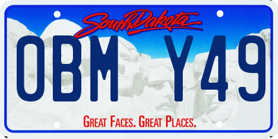 SD license plate 0BMY49