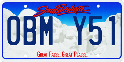 SD license plate 0BMY51