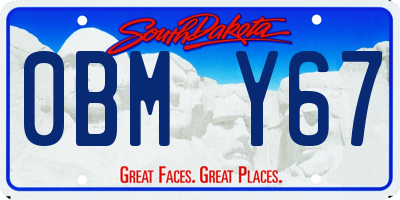 SD license plate 0BMY67