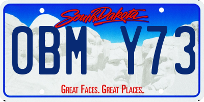 SD license plate 0BMY73