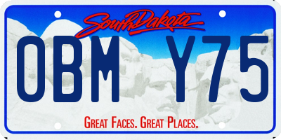 SD license plate 0BMY75