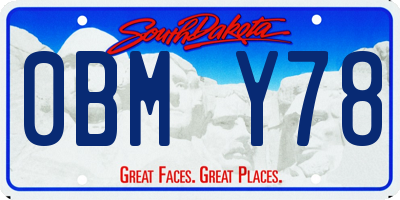 SD license plate 0BMY78