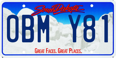 SD license plate 0BMY81