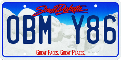 SD license plate 0BMY86