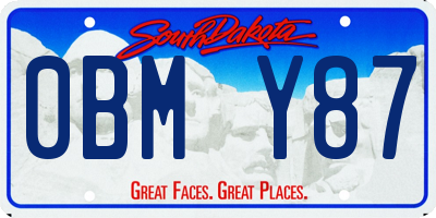 SD license plate 0BMY87