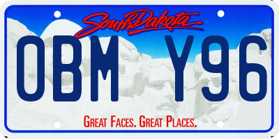 SD license plate 0BMY96