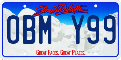SD license plate 0BMY99
