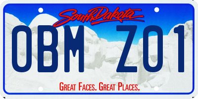 SD license plate 0BMZ01