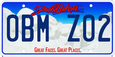 SD license plate 0BMZ02