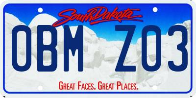 SD license plate 0BMZ03